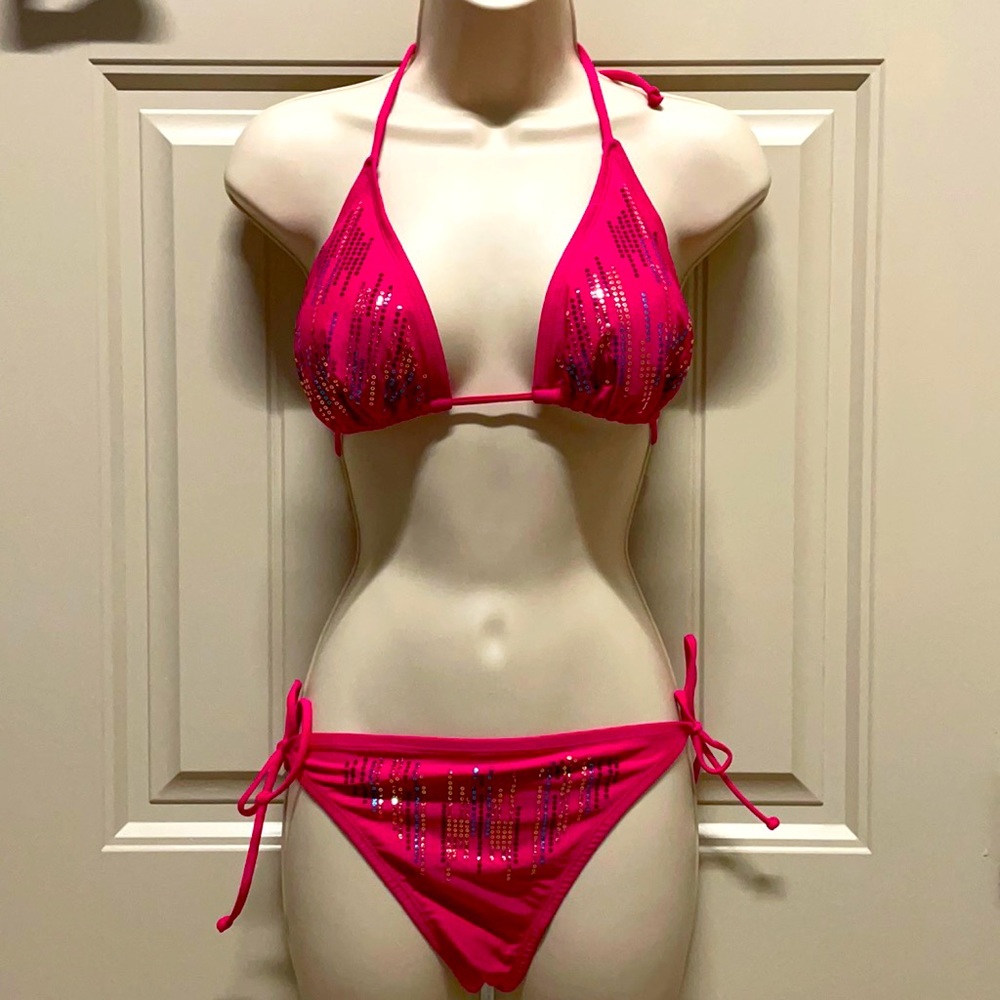 Sequins Hot Pink Bikini